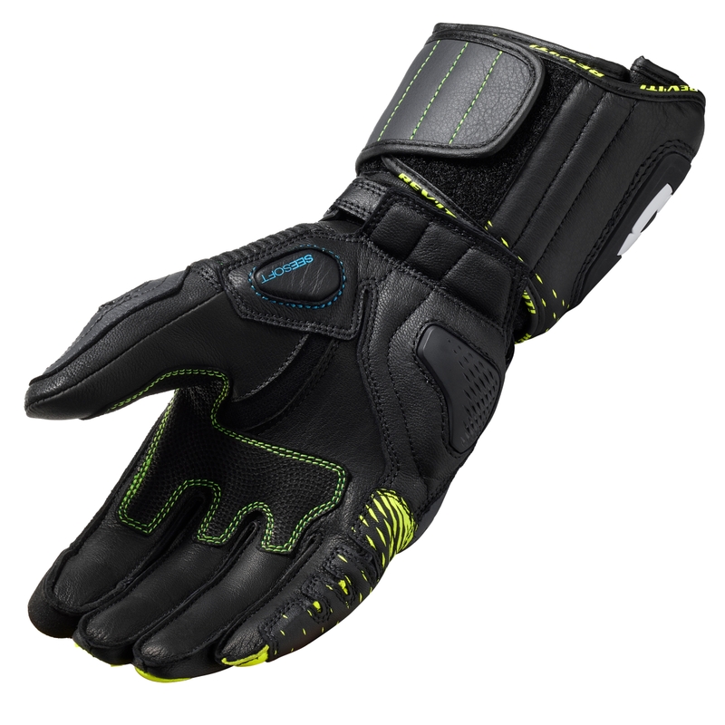 Guantes de moto Revit Control negro-amarillo fluorescente