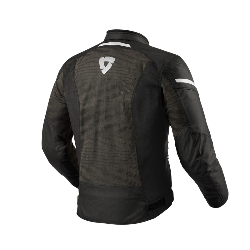 Chaqueta de moto Revit Torque 2 H2O blanca y negra