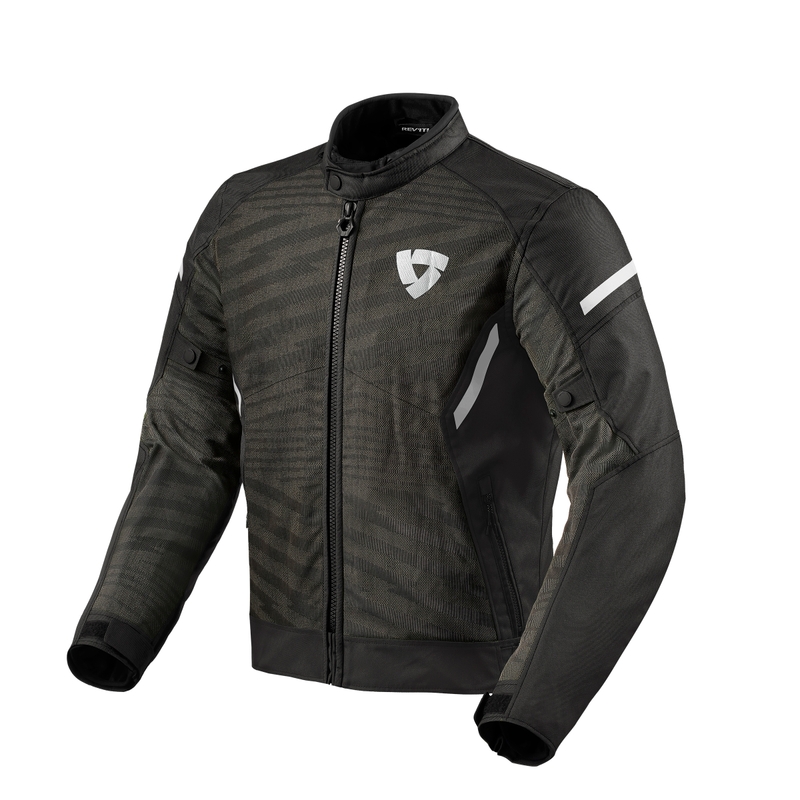 Chaqueta de moto Revit Torque 2 H2O blanca y negra