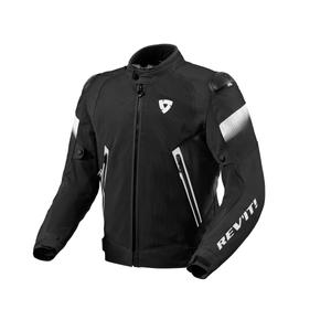 Chaqueta de moto Revit Control Air H2O negra y blanca