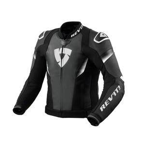 Chaqueta de moto de cuero Revit Control negro-blanco
