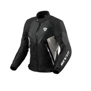 Chaqueta de moto para mujer Revit Control H2O Negro-Plata