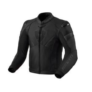 Chaqueta de cuero para moto Revit Argon 2 negra-antracita