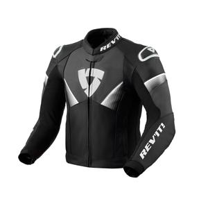 Chaqueta de cuero para moto Revit Argon 2 en blanco y negro