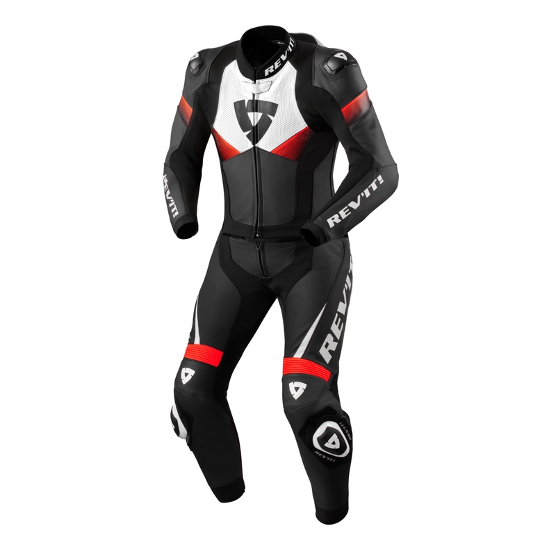 Revit Combi Argon 2 mono de cuero negro-rojo fluo