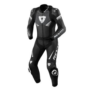 Traje de cuero Revit Combi Argon 2 negro y blanco