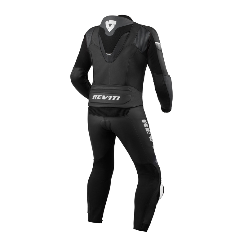 Traje de cuero Revit Combi Argon 2 negro y blanco