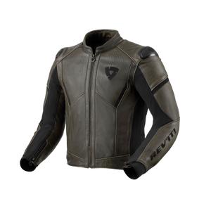 Chaqueta moto de cuero Revit Parallax oliva oscuro