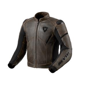 Chaqueta de cuero para moto Revit Parallax marrón