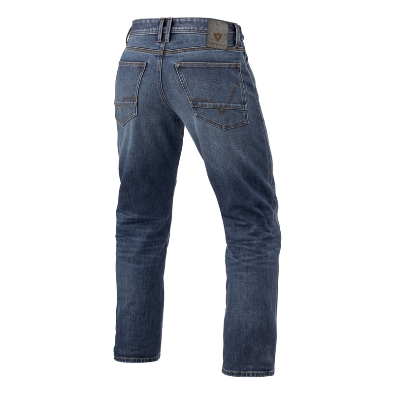 Vaqueros de moto cropped Revit Lombard 3 RF azul