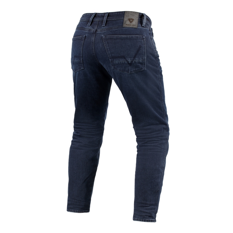 Vaqueros cortos de moto Revit Ortes TF deshilachados azul oscuro-negro