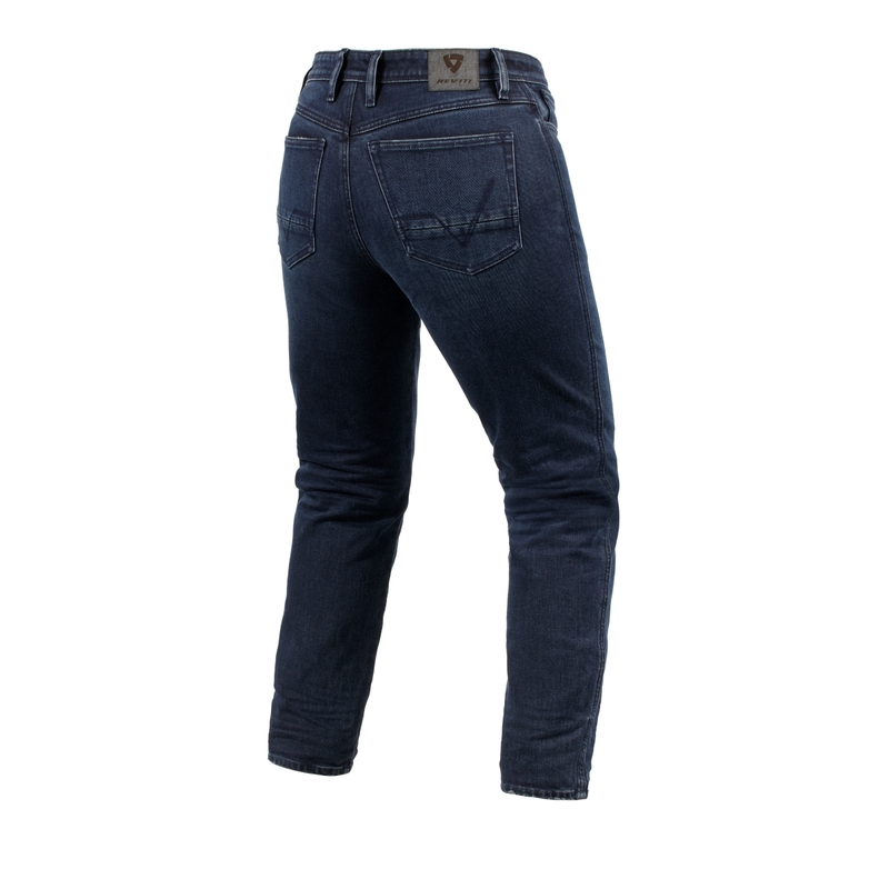Vaqueros de moto para mujer Revit Violet BF Washed Blue and Black
