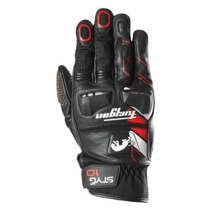 Guantes de moto Furygan STYG 10 negro-blanco-rojo