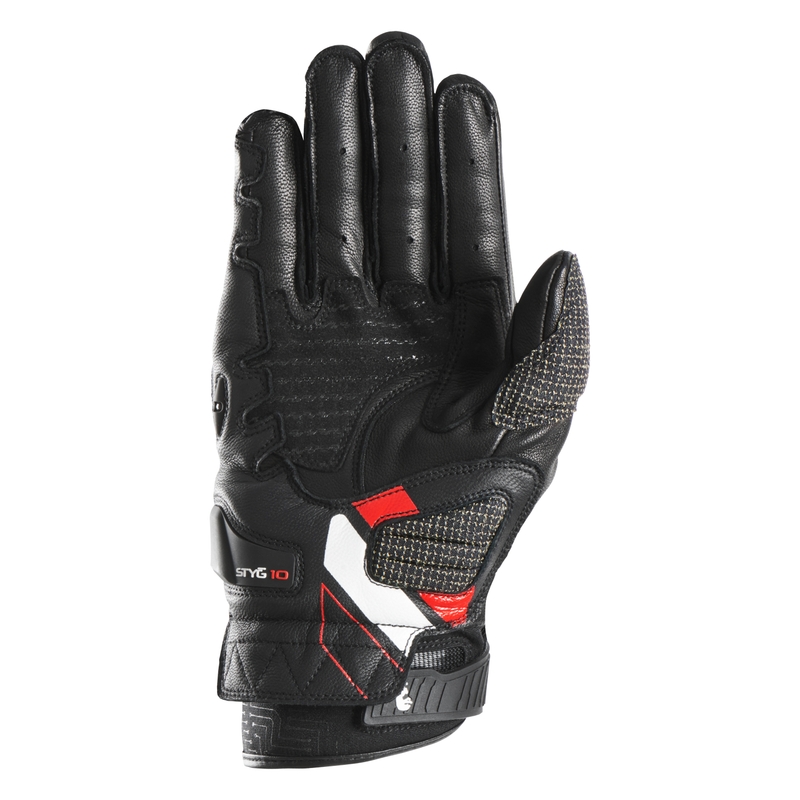 Guantes de moto Furygan STYG 10 negro-blanco-rojo