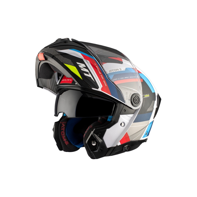 Casco de moto MT ATOM 2 SV BAST A0 negro-azul-rojo-blanco perla