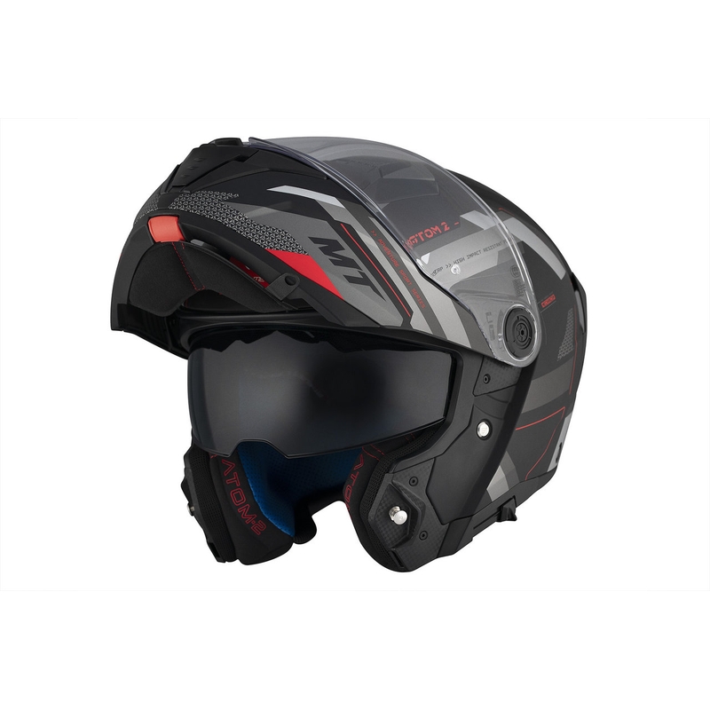 Casco de moto MT ATOM 2 SV BAST D5 negro mate-gris-blanco