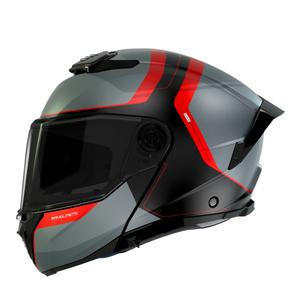 Casco de moto MT ATOM 2 SV EMALLA B15 gris-negro-rojo mate