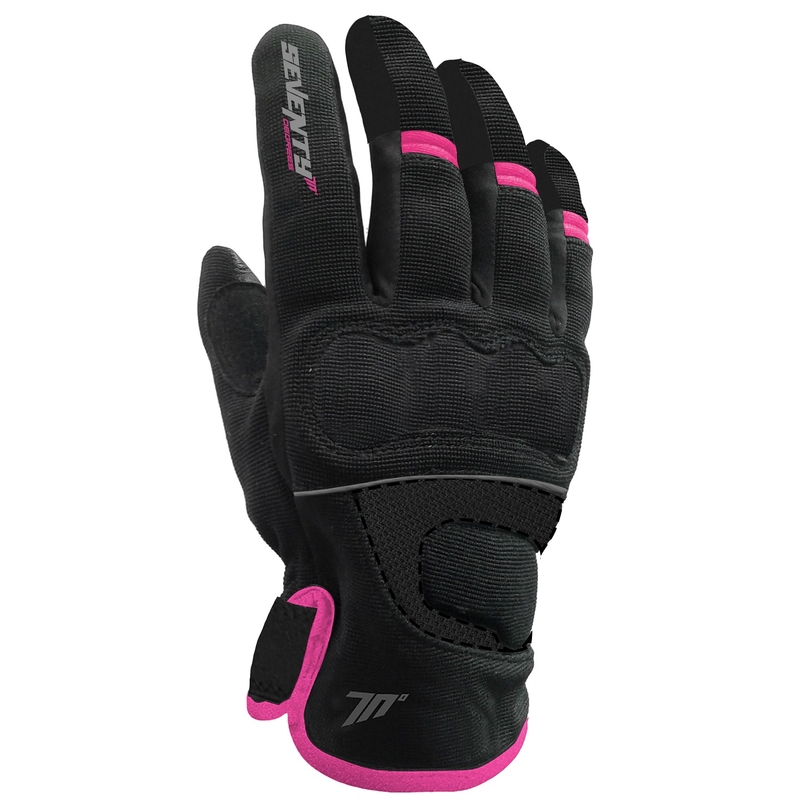 Guantes de moto para mujer SEVENTY DEGREES SD-C45 negro y rosa