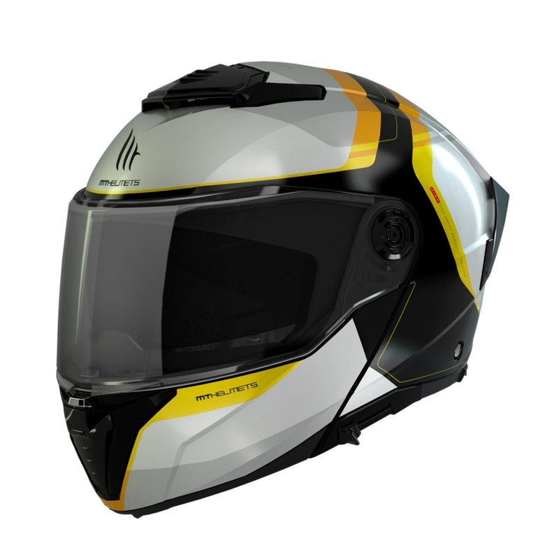 Casco de moto MT ATOM 2 SV EMALLA B3 blanco-negro-amarillo