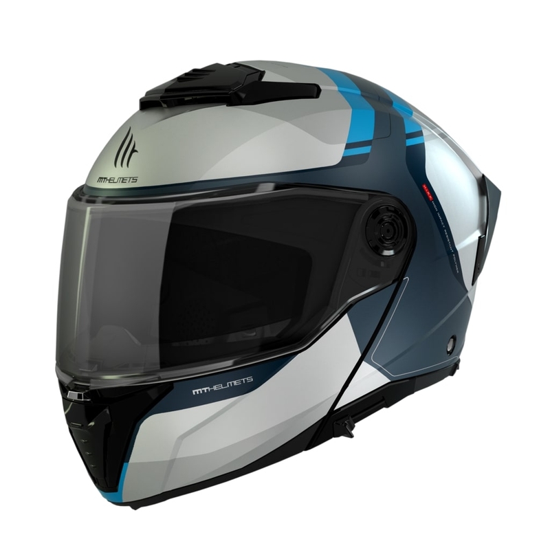 MT ATOM 2 SV EMALLA C17 casco de moto mate blanco-azul-turquesa