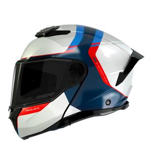 Casco de moto MT ATOM 2 SV EMALLA C7 blanco-azul-rojo