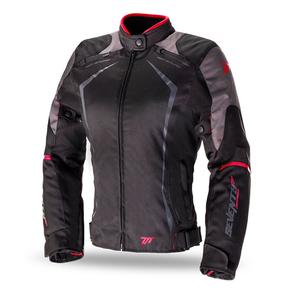 Chaqueta de moto para mujer SEVENTY DEGREES SD-JR49 negro-rojo
