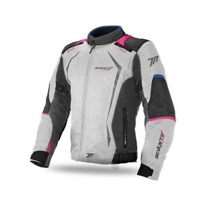 Chaqueta de moto para mujer SEVENTY DEGREES SD-JR49 gris-azul-rosa