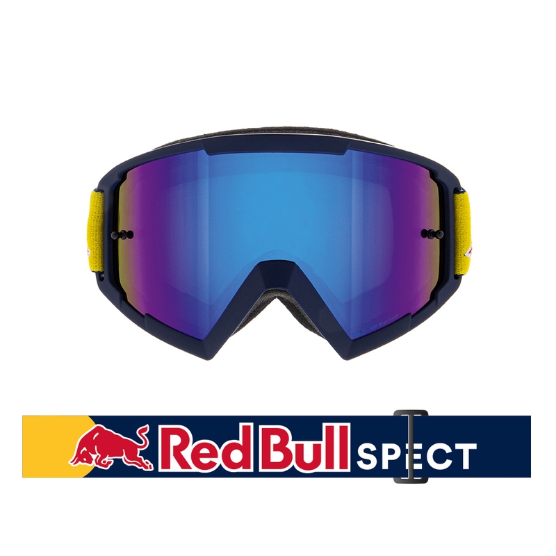 Gafas de motocross Red Bull Spect WHIP azul oscuro con lente azul