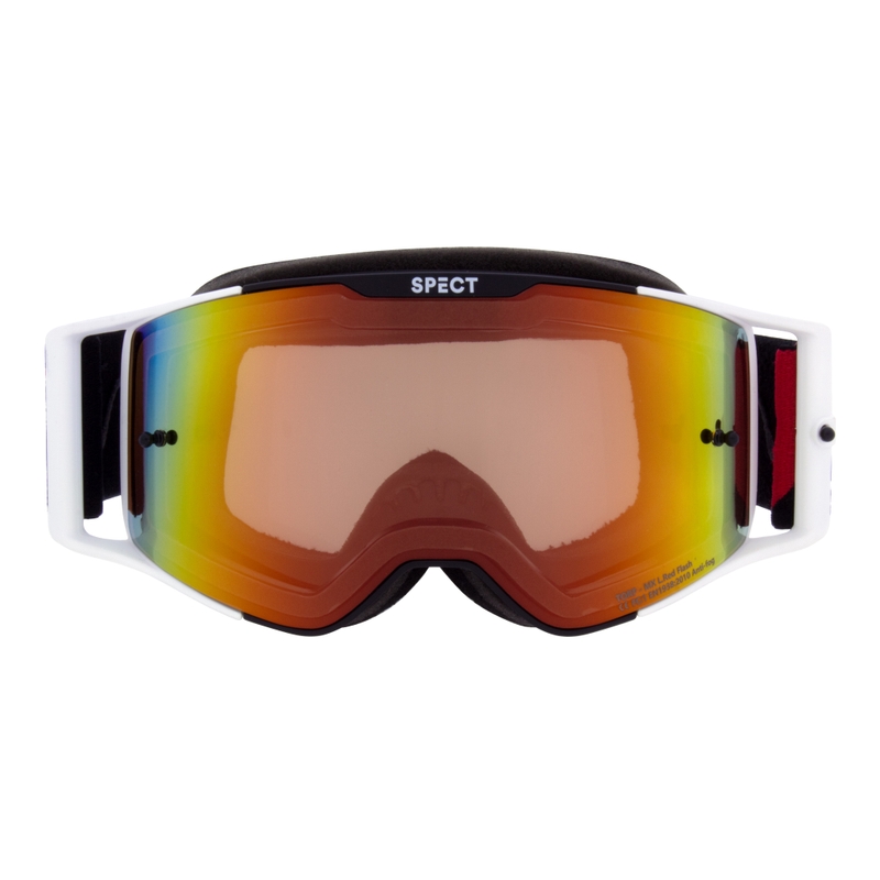Gafas de motocross Red Bull Spect TORP blanco y negro con lente roja