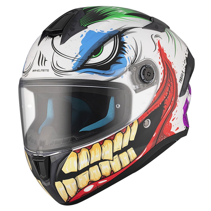 MT TARGO S JOKE A5 casco integral moto blanco-negro-rojo