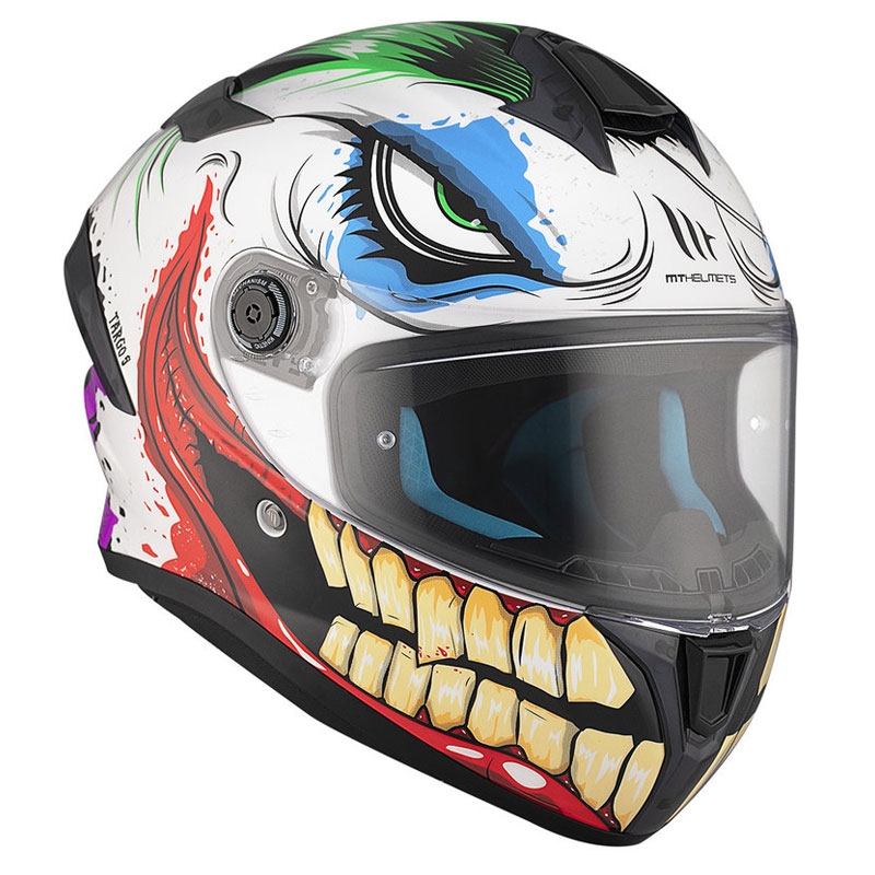MT TARGO S JOKE A5 casco integral moto blanco-negro-rojo