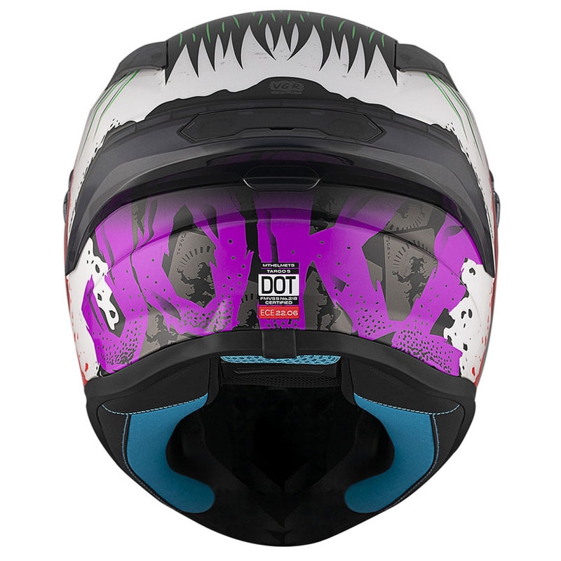 MT TARGO S JOKE A5 casco integral moto blanco-negro-rojo