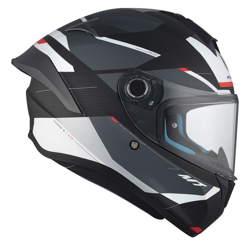 Casco integral de moto MT TARGO S KAY B2 negro-gris-blanco mate