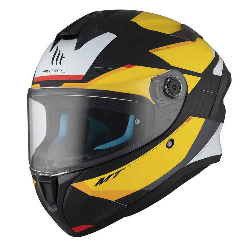 Casco integral de moto MT TARGO S KAY B3 negro mate-blanco-amarillo