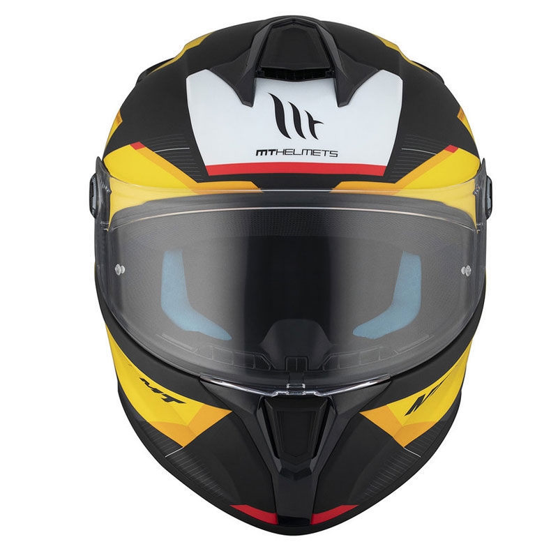 Casco integral de moto MT TARGO S KAY B3 negro mate-blanco-amarillo