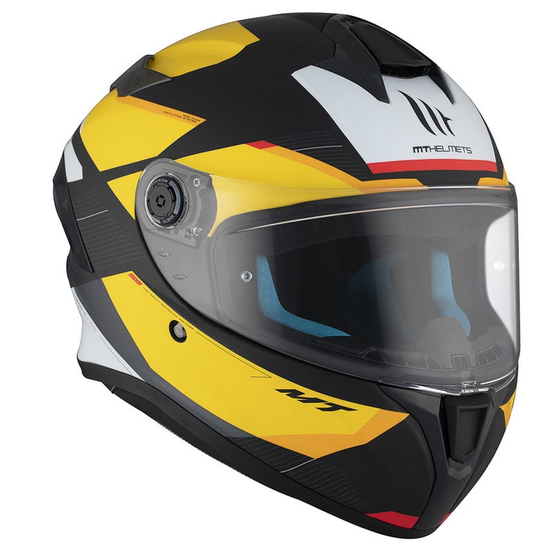 Casco integral de moto MT TARGO S KAY B3 negro mate-blanco-amarillo