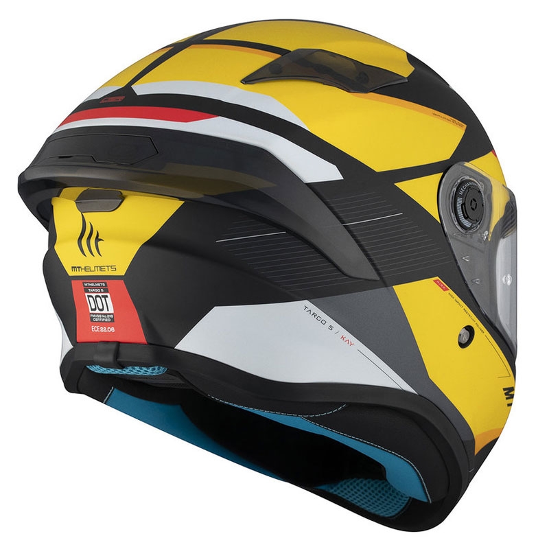 Casco integral de moto MT TARGO S KAY B3 negro mate-blanco-amarillo