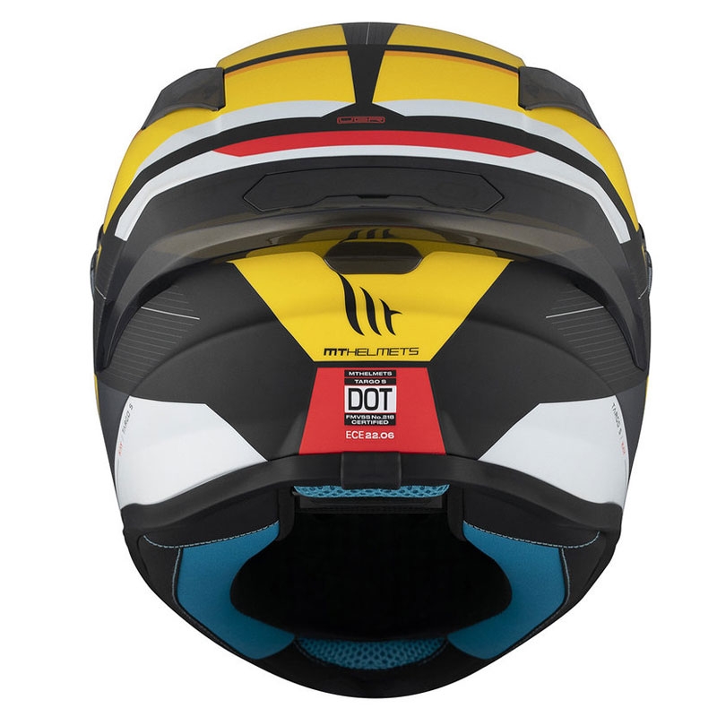 Casco integral de moto MT TARGO S KAY B3 negro mate-blanco-amarillo