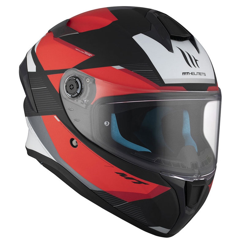 Casco integral de moto MT TARGO S KAY B5 negro-rojo-blanco mate liquidación