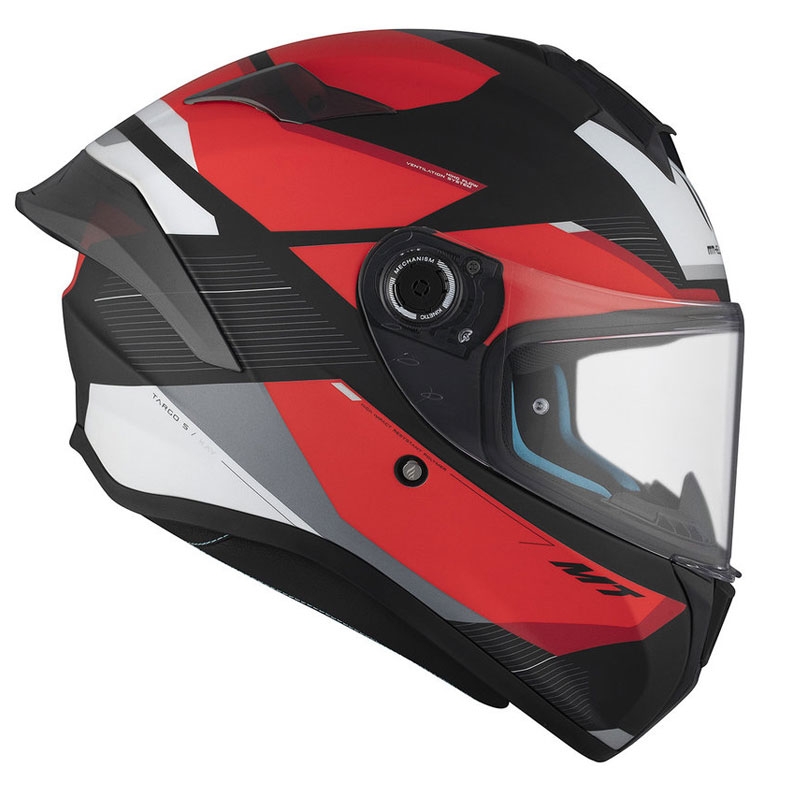 Casco integral de moto MT TARGO S KAY B5 negro-rojo-blanco mate liquidación