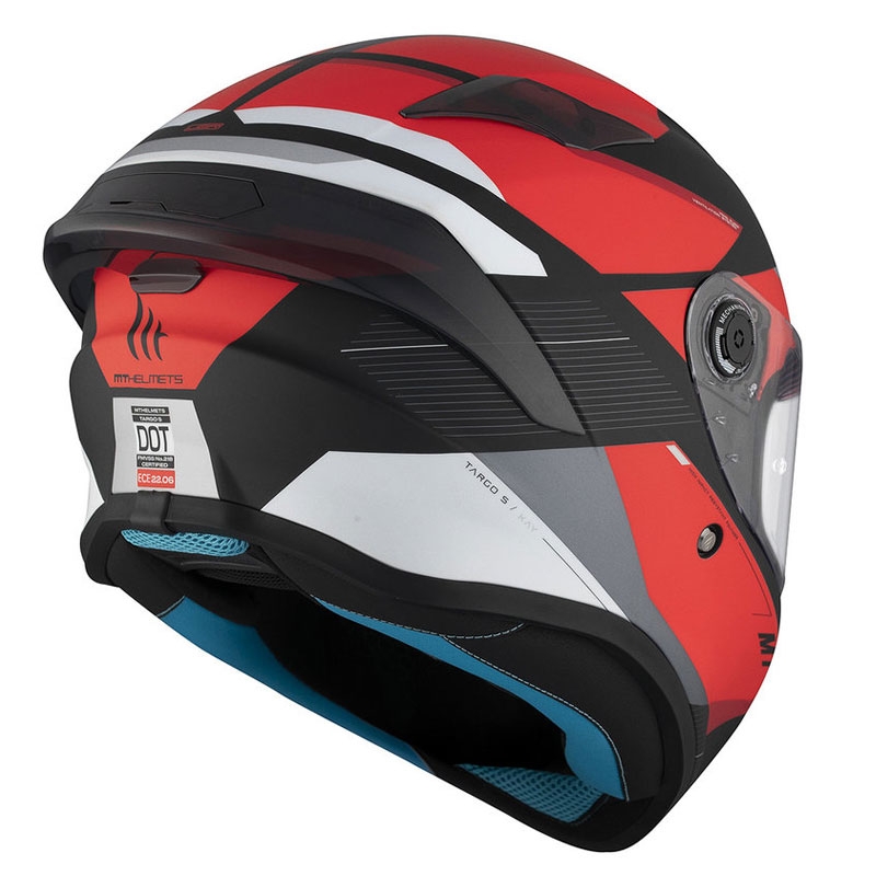 Casco integral de moto MT TARGO S KAY B5 negro-rojo-blanco mate liquidación