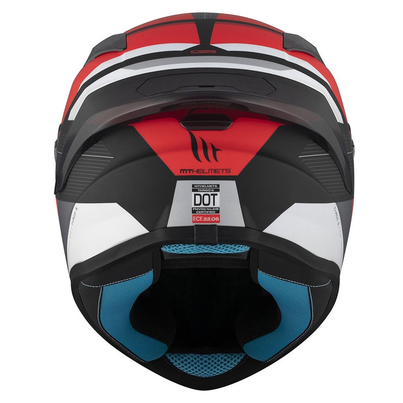 Casco integral de moto MT TARGO S KAY B5 negro-rojo-blanco mate liquidación
