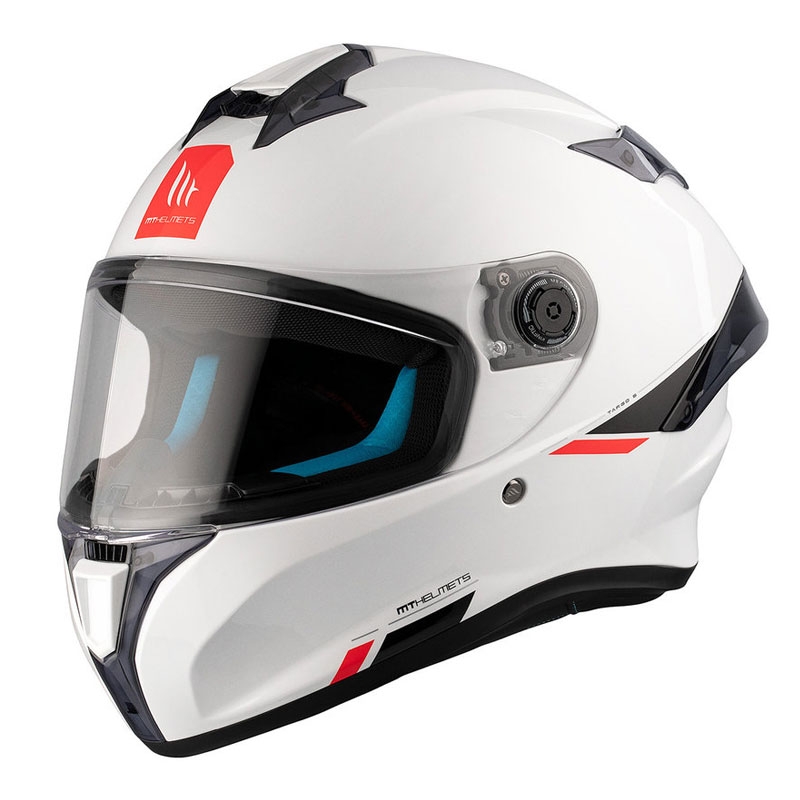 MT TARGO S SOLID A0 casco integral de moto blanco brillante