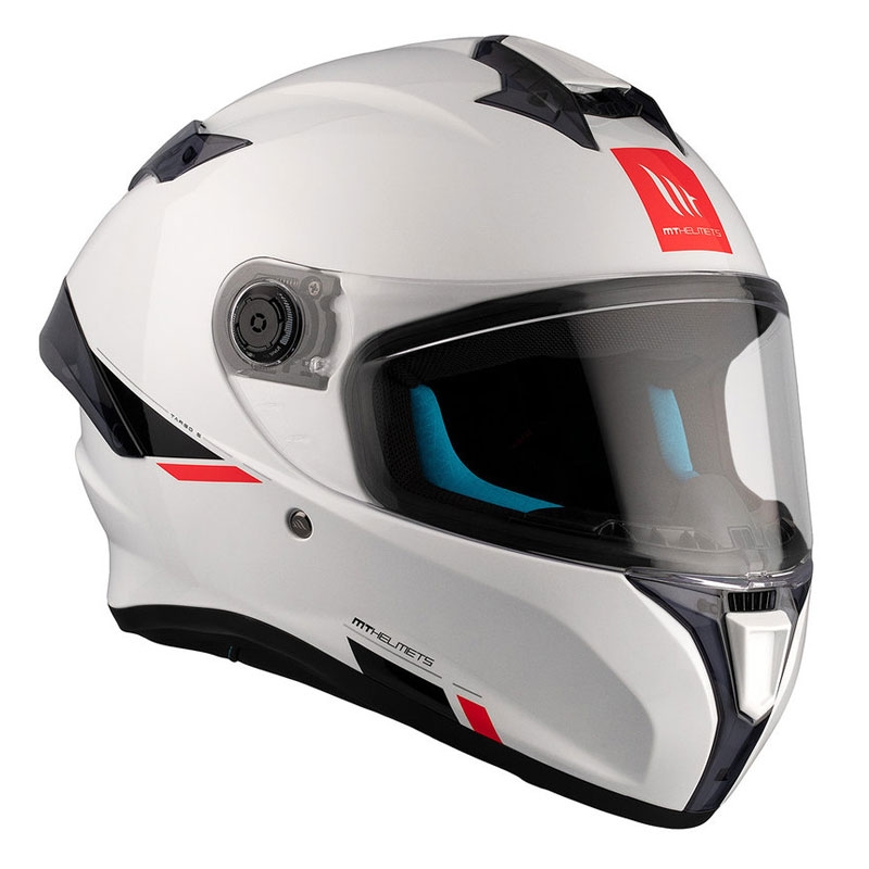 MT TARGO S SOLID A0 casco integral de moto blanco brillante