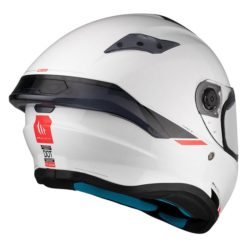 MT TARGO S SOLID A0 casco integral de moto blanco brillante