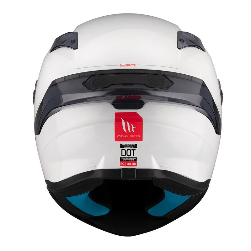 MT TARGO S SOLID A0 casco integral de moto blanco brillante