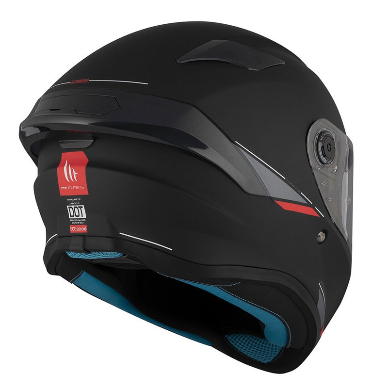 MT TARGO S SOLID A1 casco integral de moto negro mate