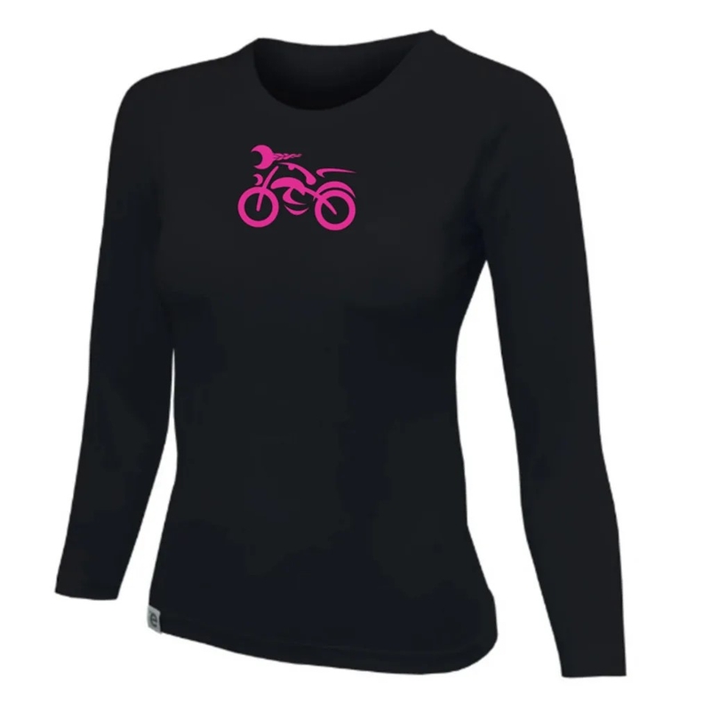 Camiseta mujer nanosilver® MOTOLADY negro - manga larga
