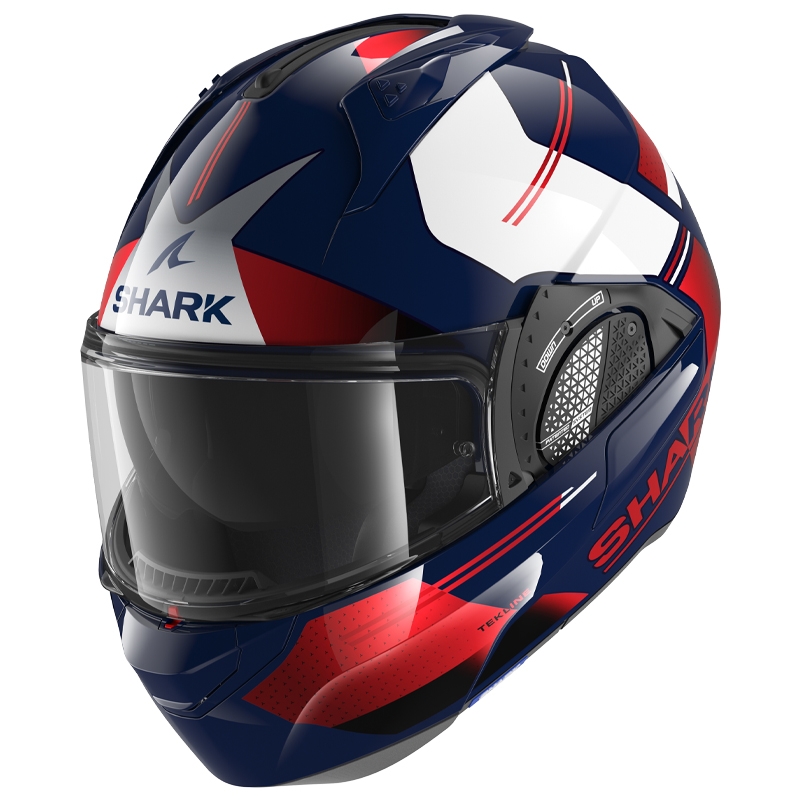 SHARK EVO-GT Tekline casco con punta azul-blanco-rojo