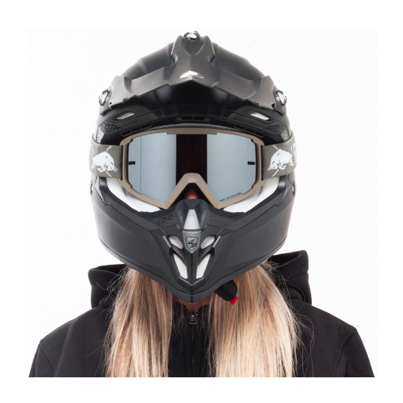Gafas de motocross Red Bull Spect WHIP gris oscuro con lente transparente